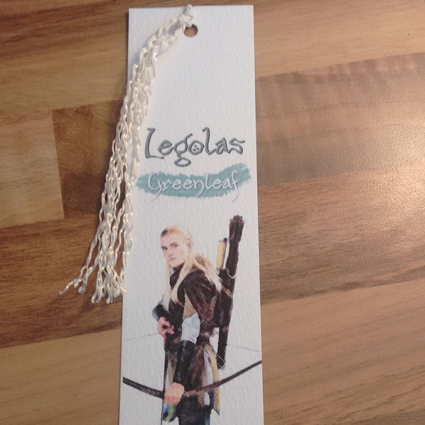 Legolas. Greenleaf. Lord of the Rings Handmade Bookmark. Nice little gift.