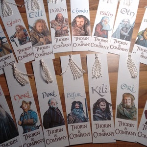 Set de marcapáginas hecho a mano de Thorin y compañía de El Hobbit. ¡Elige uno o todos! Un pequeño detalle.