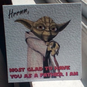 Carte de fête des pères Yoda Star Wars faite main - je suis très heureux de vous avoir comme père
