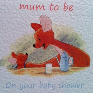 Handmade Kanga and Roo Baby Shower Congrats Card Can personalise Personalised on request image 2