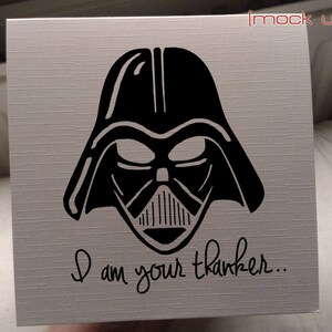 Carte de remerciement Dark Vador Star Wars - normale ou personnalisée - à l'unité ou en lot ! [Unique]