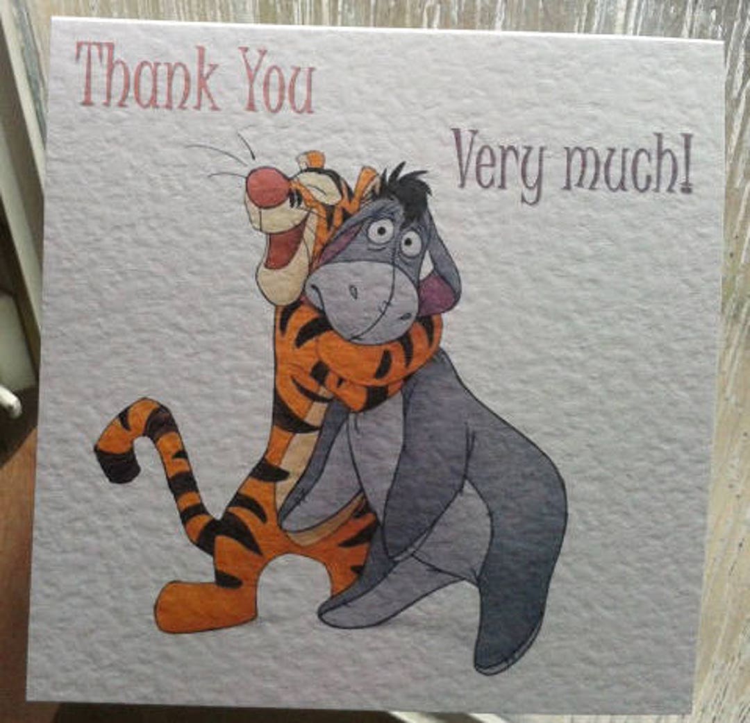 Handmade Tigger (from Winnie the Pooh) Thank You Card - Singles or
