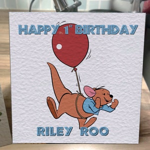 Roo von Winnie the Pooh personalisierte Geburtstagskarte! Oder nicht personalisierte Option.