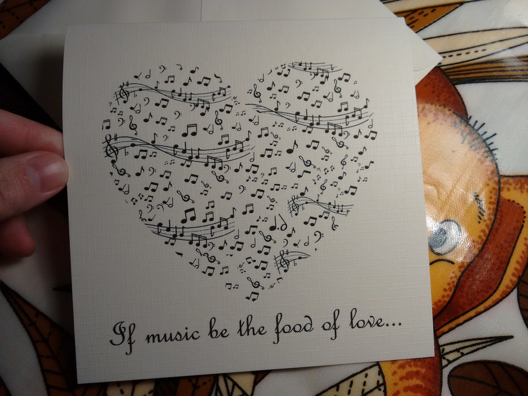 Handmade Musical Note Classy Valentines Card. Musician. Music. Single ...