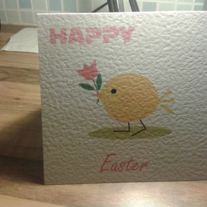 Tarjeta de Pascua hecha a mano - Estilo 2 - Pollito adorable