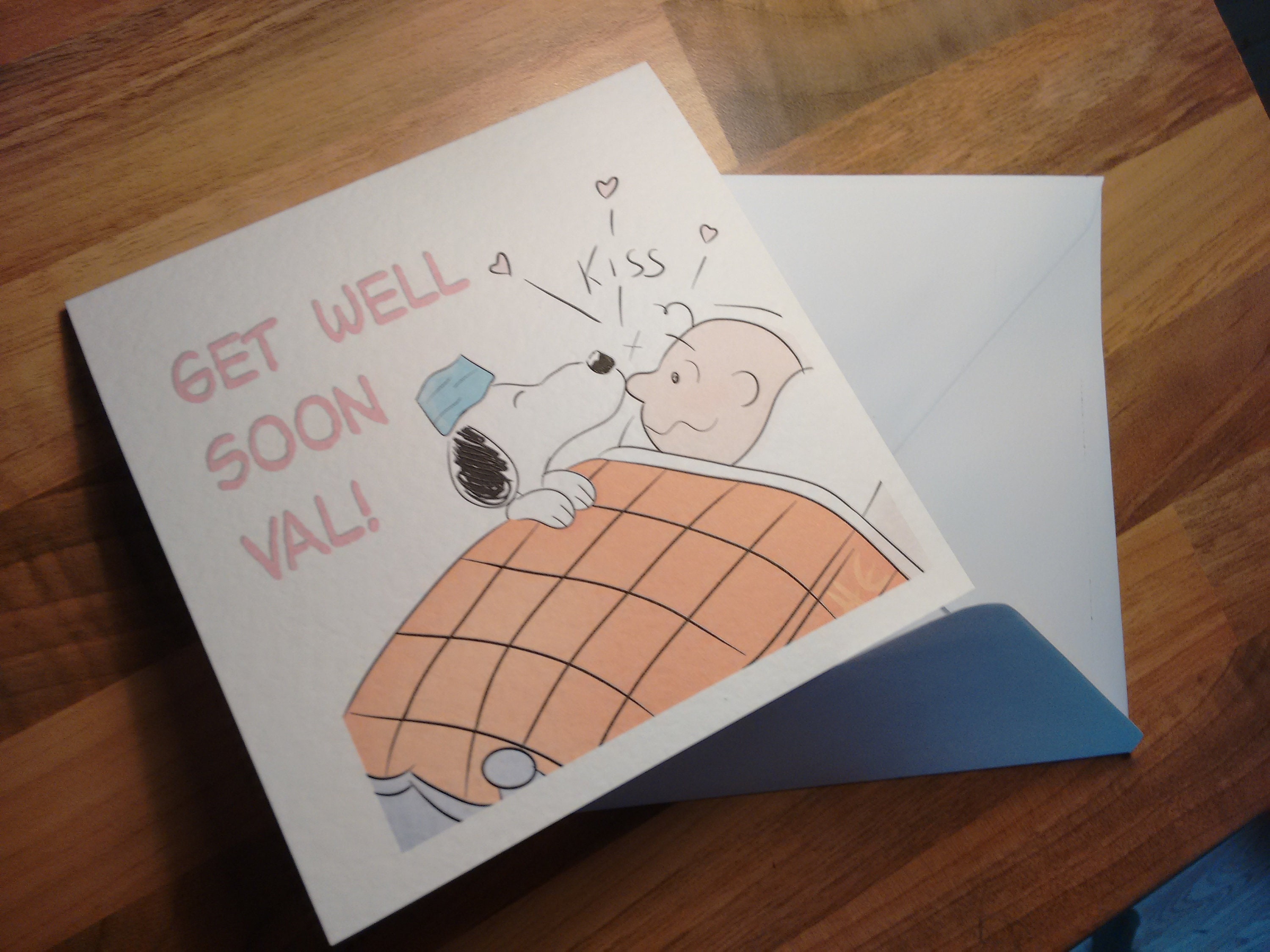 Personalised Charlie Brown and Snoopy Get Well Card or not Etsy