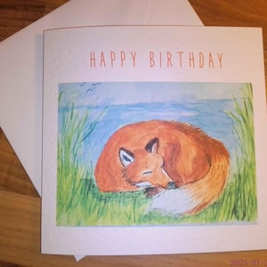 Prachtige Fox-verjaardagskaart - van Watercolor by Commando Cornflakes