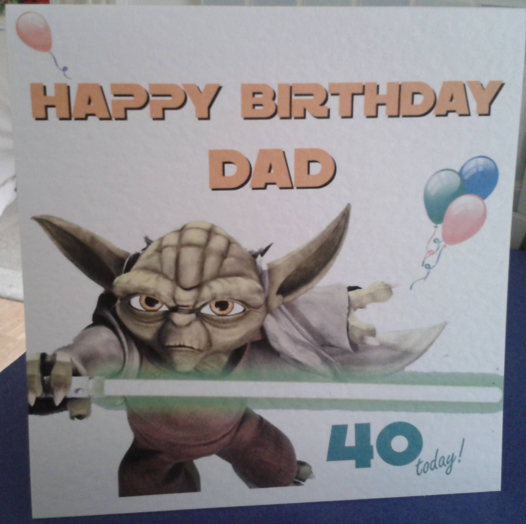 Handmade Card Yoda Star Wars happy Birthday Dad / - Etsy India