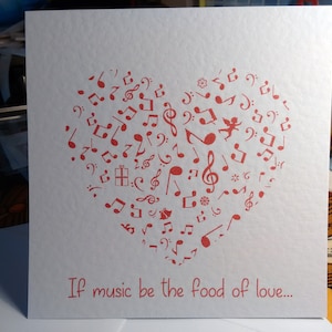 Handgemaakte valentijnskaart met muzieknoot. Muzikant. Muziek. Los of pakket. [ENKEL]