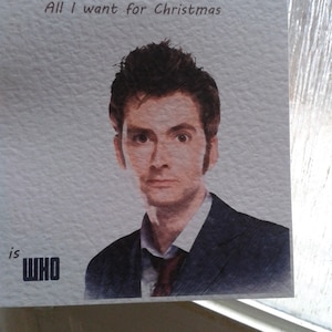 Handgemachte Doctor Who Weihnachtskarte 10. Doctor David Tennant. Kann personalisieren.
