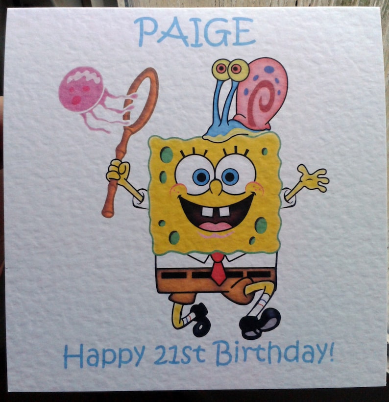 Handgemachte personalisierte Spongebob Geburtstagskarte Etsy