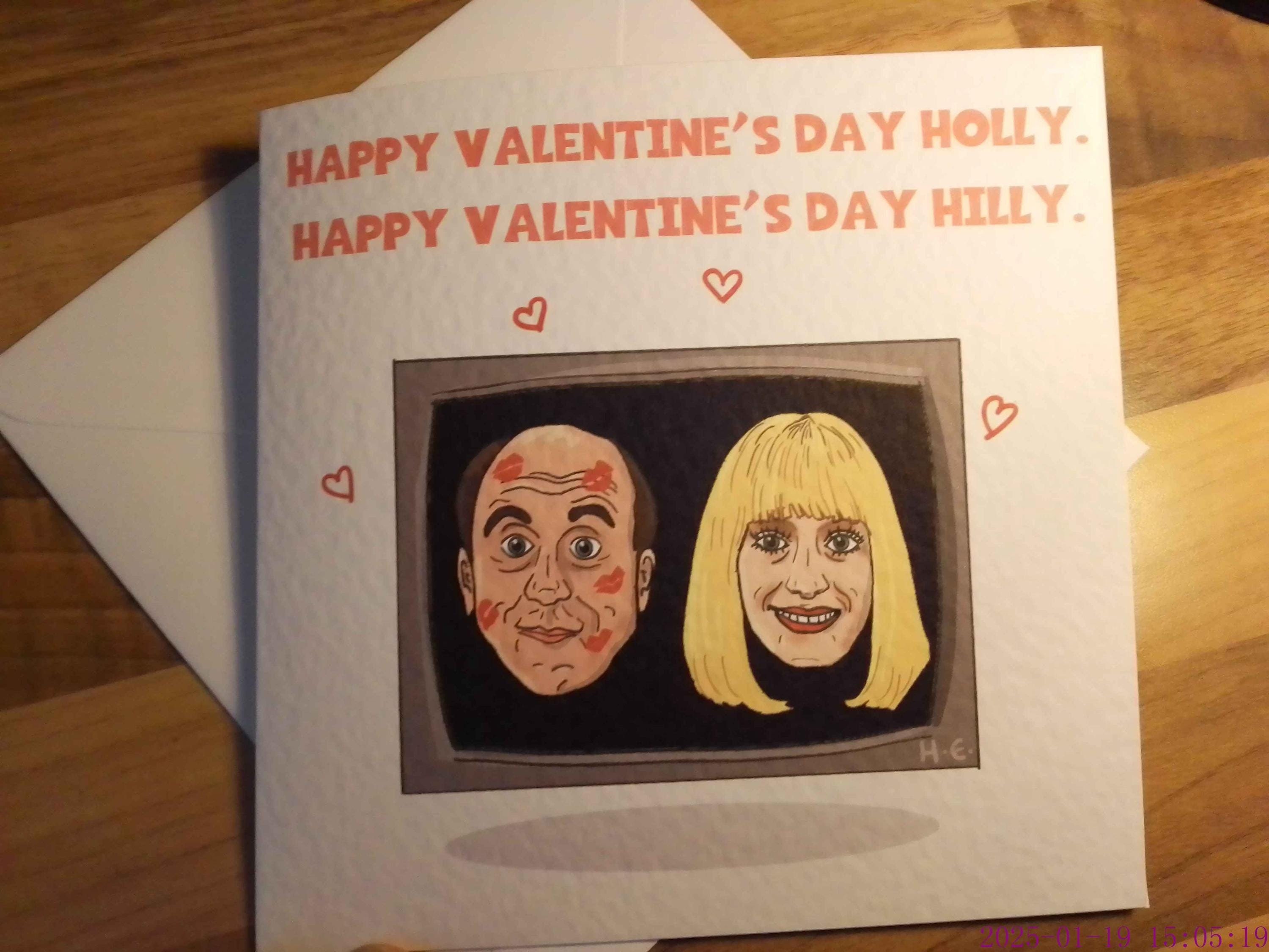 Happy Valentine's Day Holly and Hilly! Homemade Red Dwarf Valentine's Card. Drawn by seller.