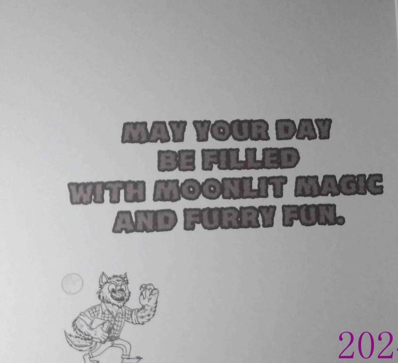 Werewolf Simple Card Werewolf Card. Personalisable. Drawn by Seller. Handmade. Homemade. - Etsy