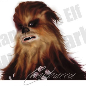 Chewie Star Wars-kunstafdruk. Chewbacca: niet-gelamineerd of gelamineerd