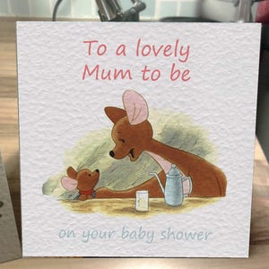 Handgemaakte kanga en roo babyshower felicitatiekaart - kan worden gepersonaliseerd! Gepersonaliseerd op aanvraag