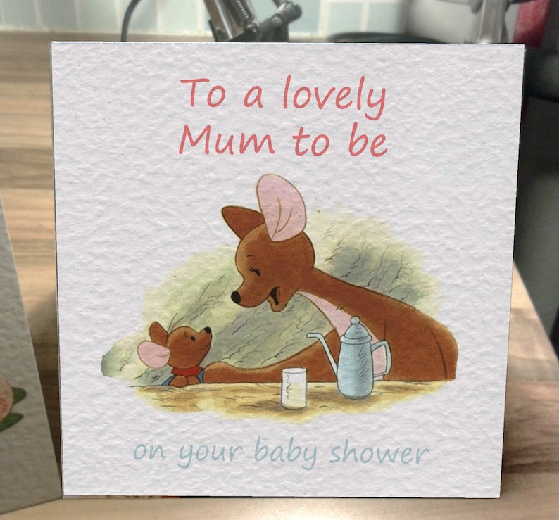 Handmade Kanga and Roo Baby Shower Congrats Card Can personalise Personalised on request image 1