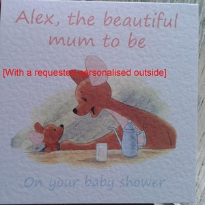 Handmade Kanga and Roo Baby Shower Congrats Card Can personalise Personalised on request image 6