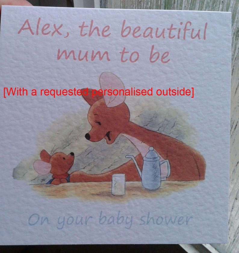 Handmade Kanga and Roo Baby Shower Congrats Card Can personalise Personalised on request image 6