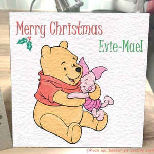 Carte de Noël personnalisée ourson et porcelet !