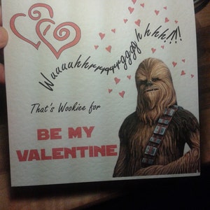 Handmade Star Wars Chewie Chewbacca Valentine's Card the non-personalised version image 4