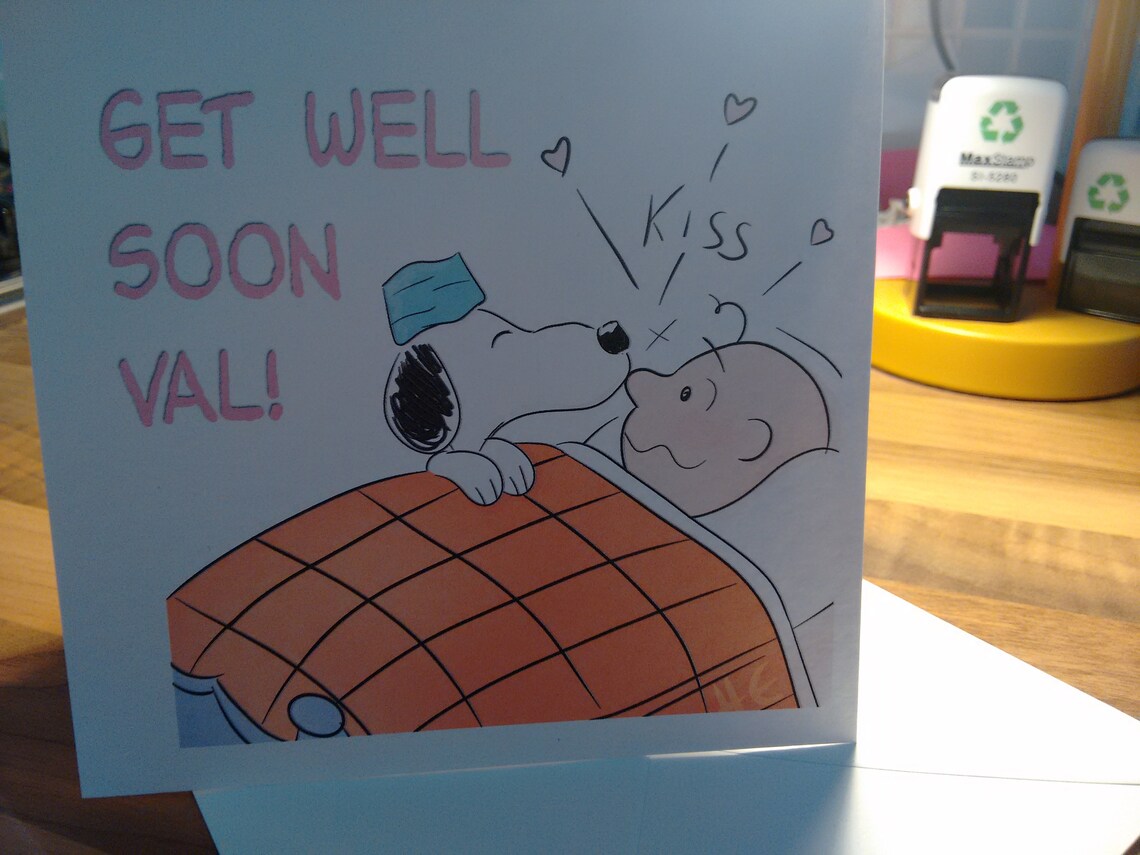Personalised Charlie Brown and Snoopy Get Well Card or Not Etsy
