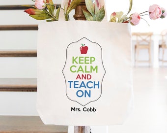 Teacher Tote Bag, Personalized Teacher Bag, Teacher Appreciation Gift, Teacher Gifts,