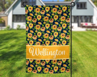 Sunflower Garden Flag, Personalized Garden Flag, Summer Yard Flag, Floral Garden Flag, Yard Decor, Garden Decor, Personalized Gift 0834