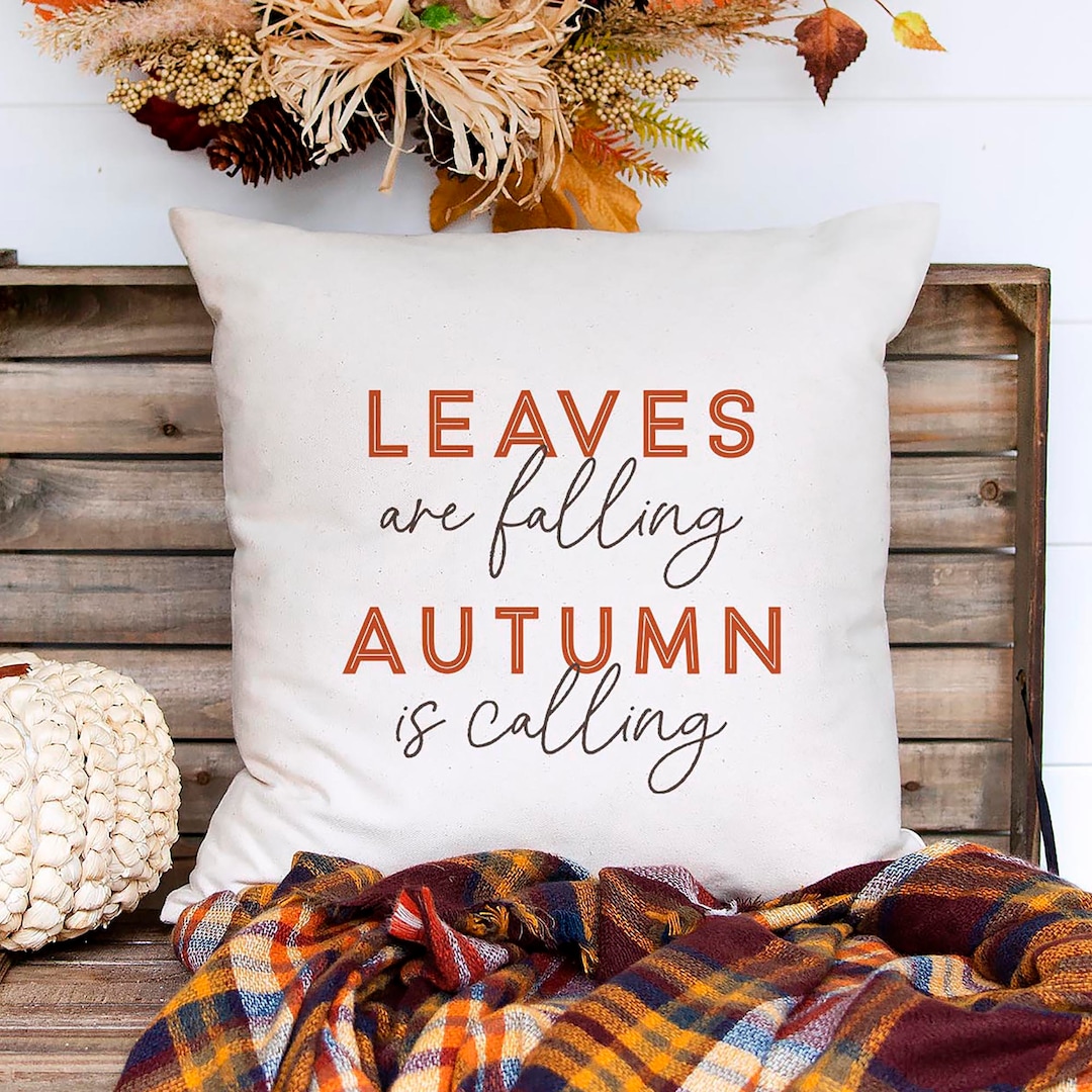 Set of 4 Thanksgiving Throw Pillow Covers with Seasonal Fall Quotes, 4  Autumn Designs (17 x 17 In)