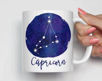 Capricorn Constellation Mug, Capricorn Zodiac Mug, Celestial Coffee Mug, Unique Coffee Mug, Astrology Mug, Zodiac Gift 0072