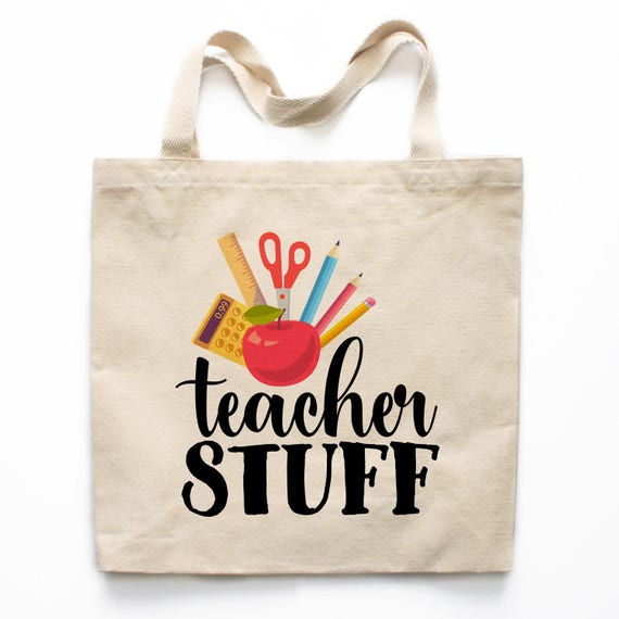 Teacher Stuff Tote Teacher Gifts Personalized Teacher Tote | Etsy