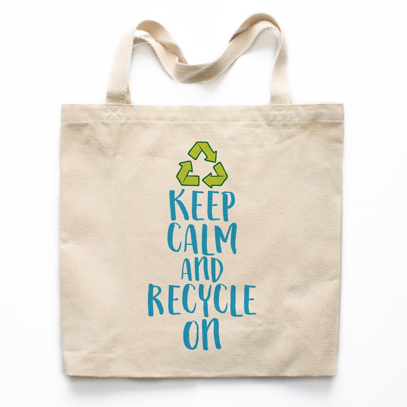Earth Day Tote Bag Keep Calm and Recycle Bag Canvas Tote Etsy New Zealand