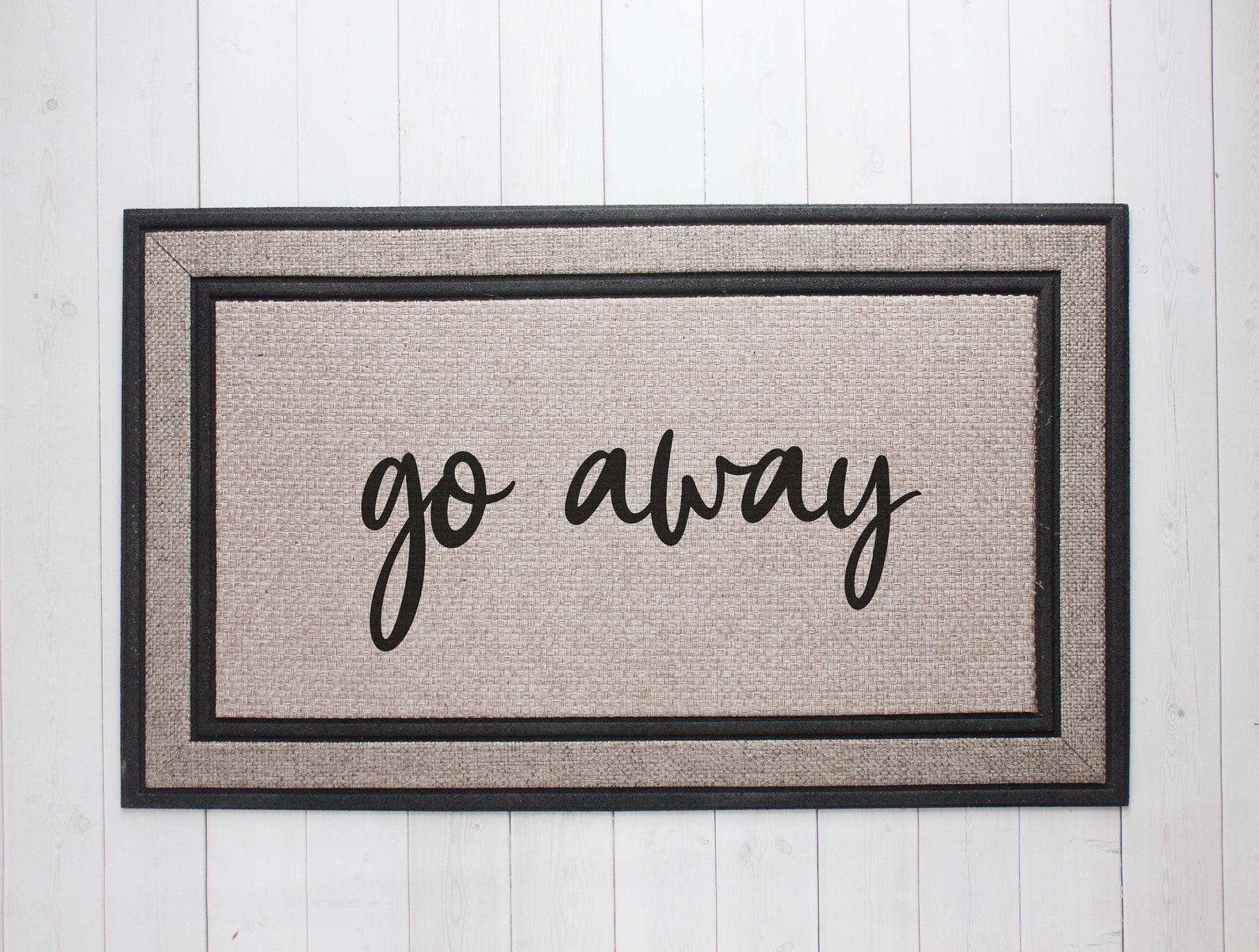 Go Away Doormat Mat Front Door Mat Funny Door Mat Etsy
