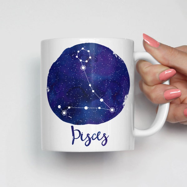Pisces Constellation Mug, Pisces Zodiac Mug, Celestial Coffee Mug, Celestial Gifts, Astrology Mug, Zodiac Gift 0081