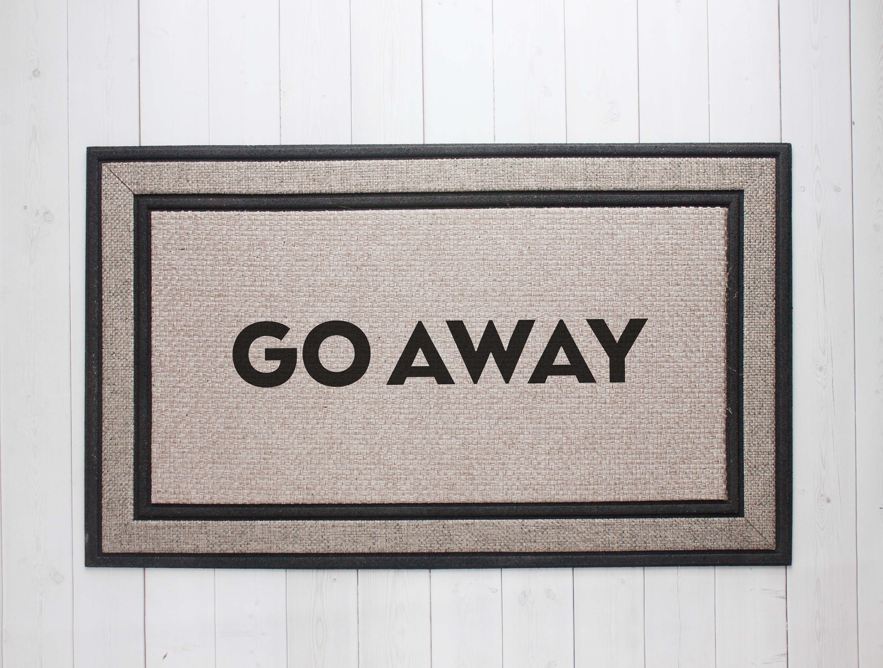 Go Away Mat Front Door Mat Entryway Mat Funny Etsy