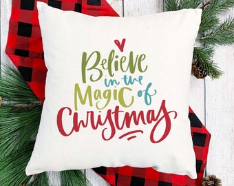 Christmas Pillow Covers, Believe, Farmhouse Christmas, Christmas Gifts, Mom Gift,