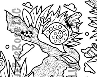 Slow Down Snails Coloring Sheet
