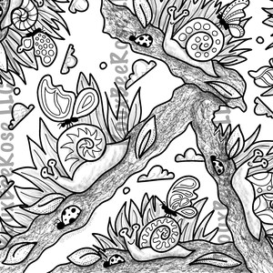 Slow Down Snails TEXTURE Coloring Sheet