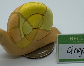 Limited Edition: Yellow Stained Glass Slow Down Snail “Ginger”