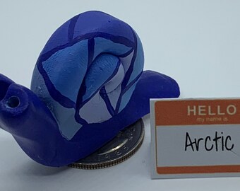 Limited Edition: Blue Stained Glass Slow Down Snail “Arctic”