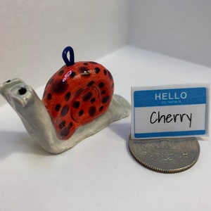 Slow Down Snail Ornament: Cherry