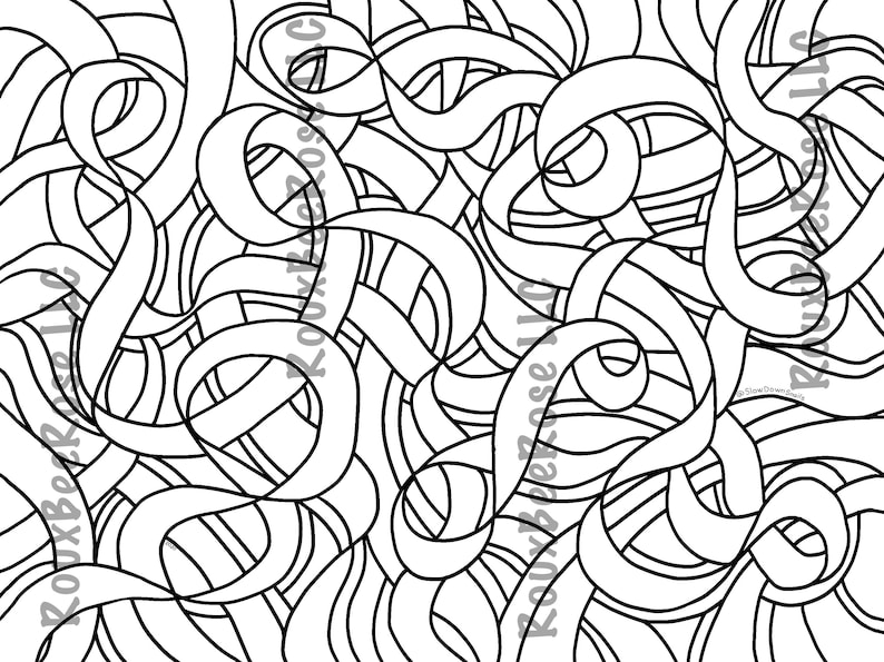 Ribbons Coloring Sheet - Etsy