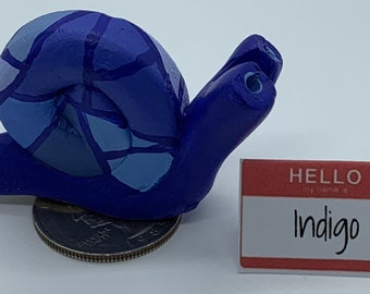 Limited Edition: Blue Stained Glass Slow Down Snail “Indigo”