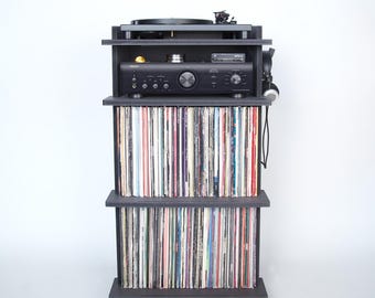 Line Phono Turntable Stand + Vinyl Record Storage - Etsy Line Phono Turntable Stand + Vinyl Record Storage - Etsy