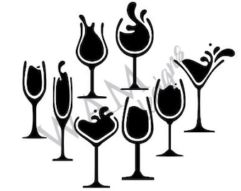 Wine Glass Png Etsy