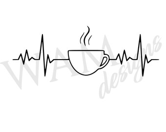 Download Coffee Heartbeat Svg Etsy