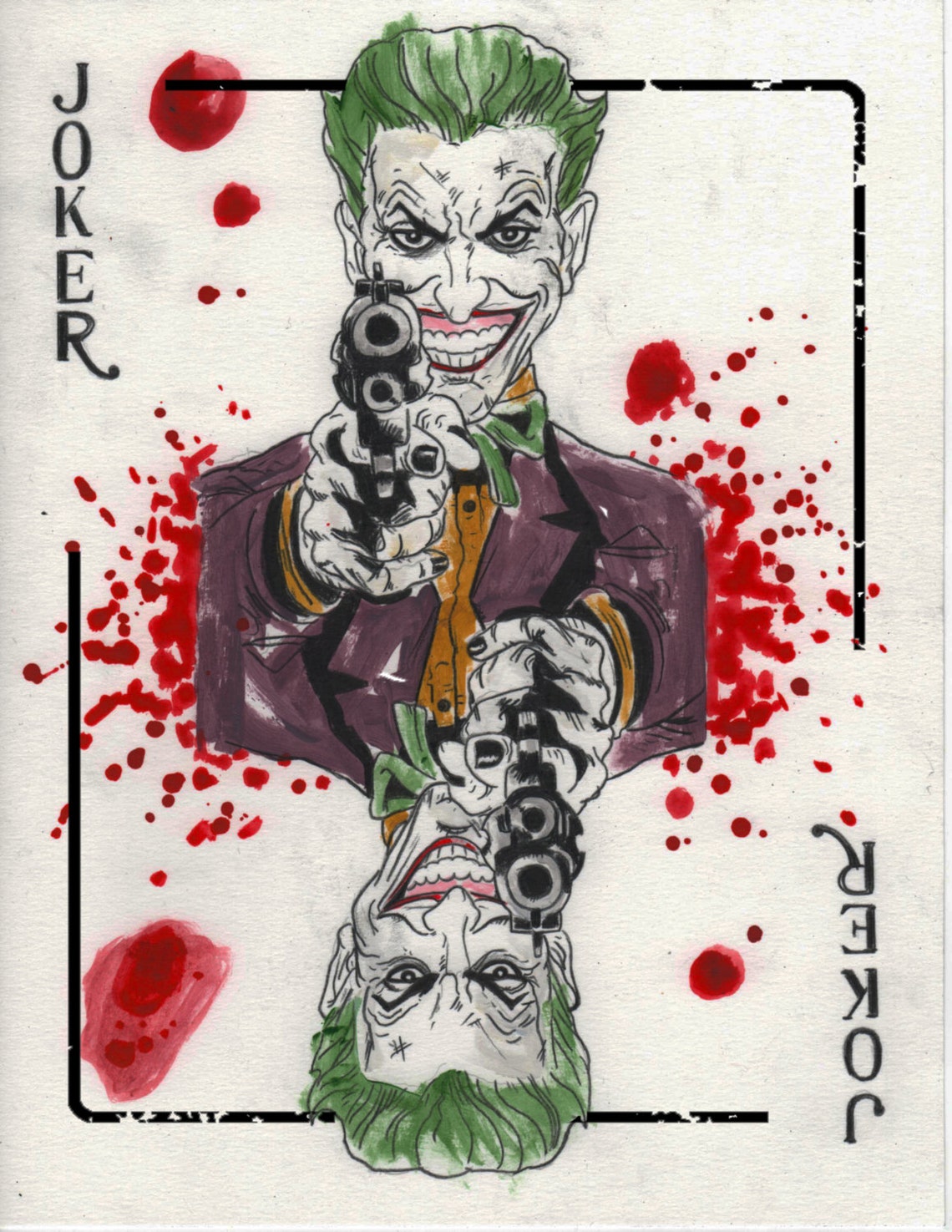 The Joker Art Card Dark Knight Print Etsy