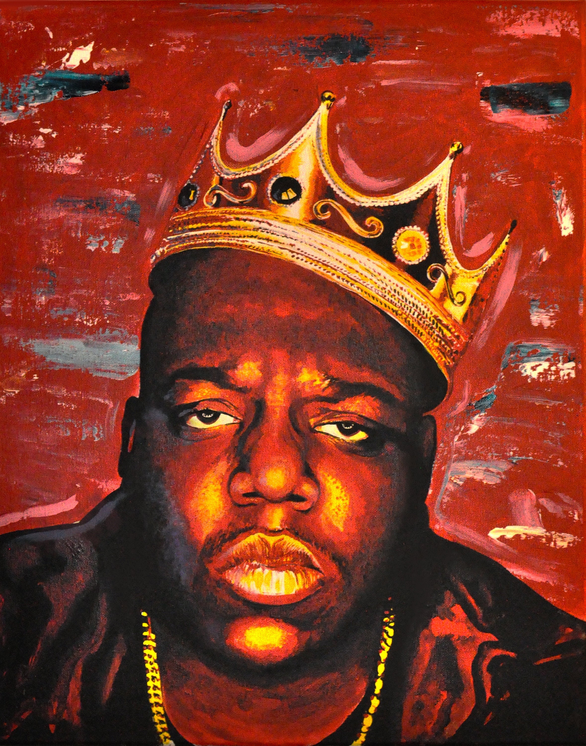 Biggie Smalls portrait; The Notorious B.I.G.; Crown hat; Original Oil –  velvetify