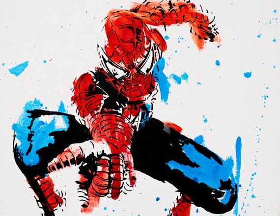 Spider hombre pintura Spiderman spidey lápiz comic dibujo - Etsy España