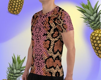 Snake All-Over Print Men&#39;s Athletic T-shirt