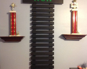 Wall Mount Martial Arts Belt Holder - Holds 13 Karate Belts - 9 color options